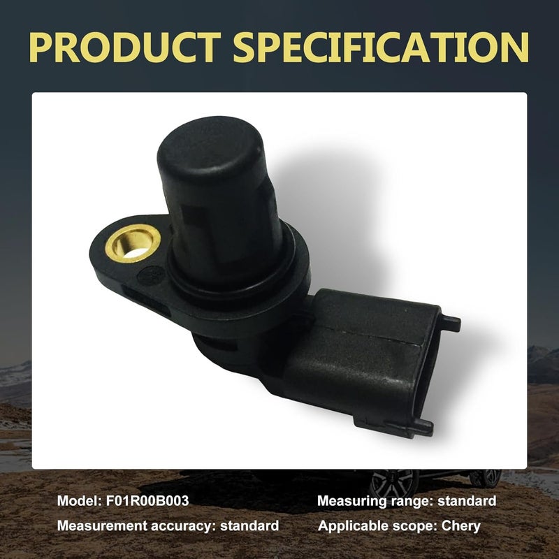 Zikefest Engine Camshaft Position Sensor, Camshaft Sensor with Sealing Ring, for EPC Fault Light and Weak Start, Replacement OEM #F01R00B003, Compatible with Chery Models (Black) - Image 2